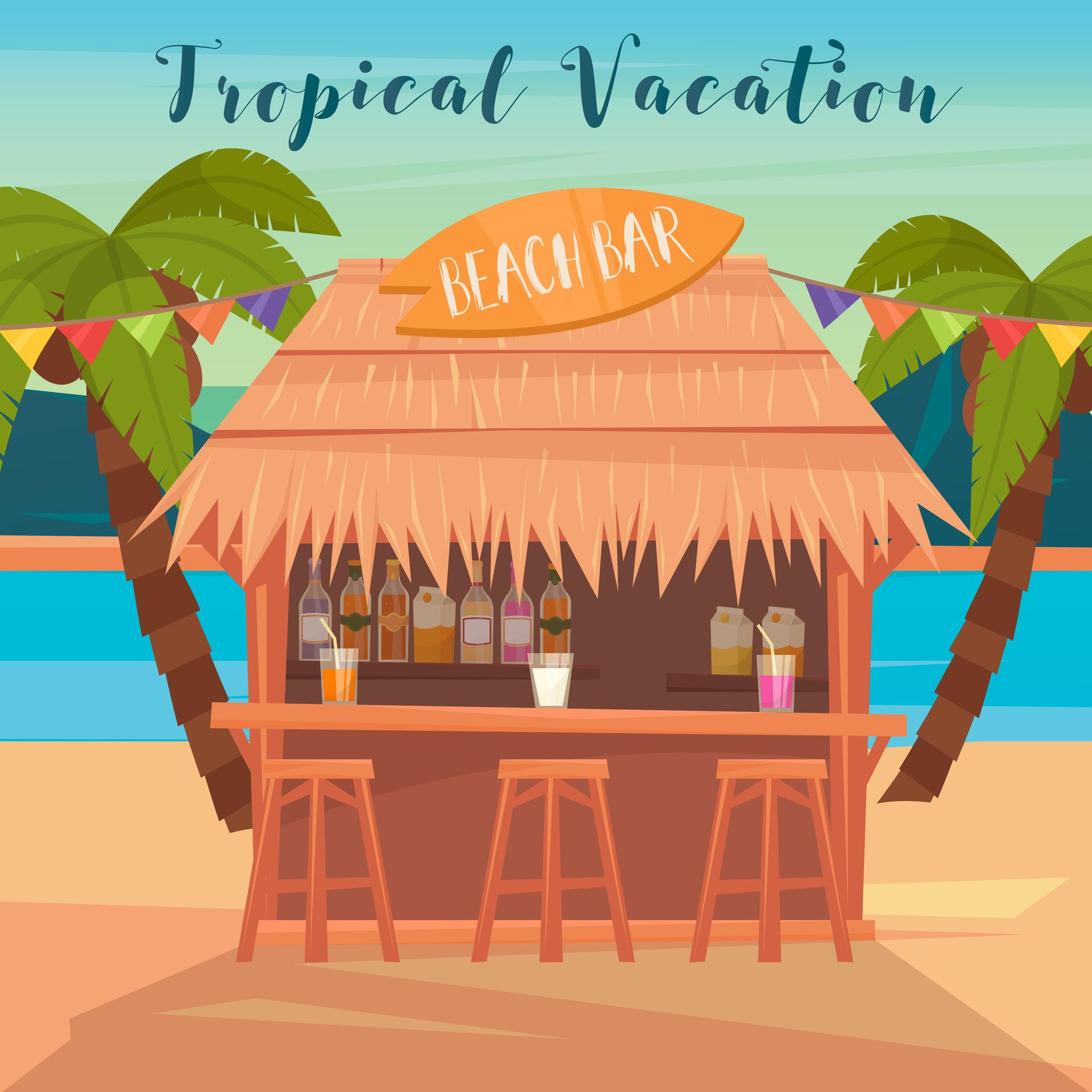 Illustratie van een beach bar